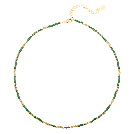 Ketting Beads - Donker Groen
