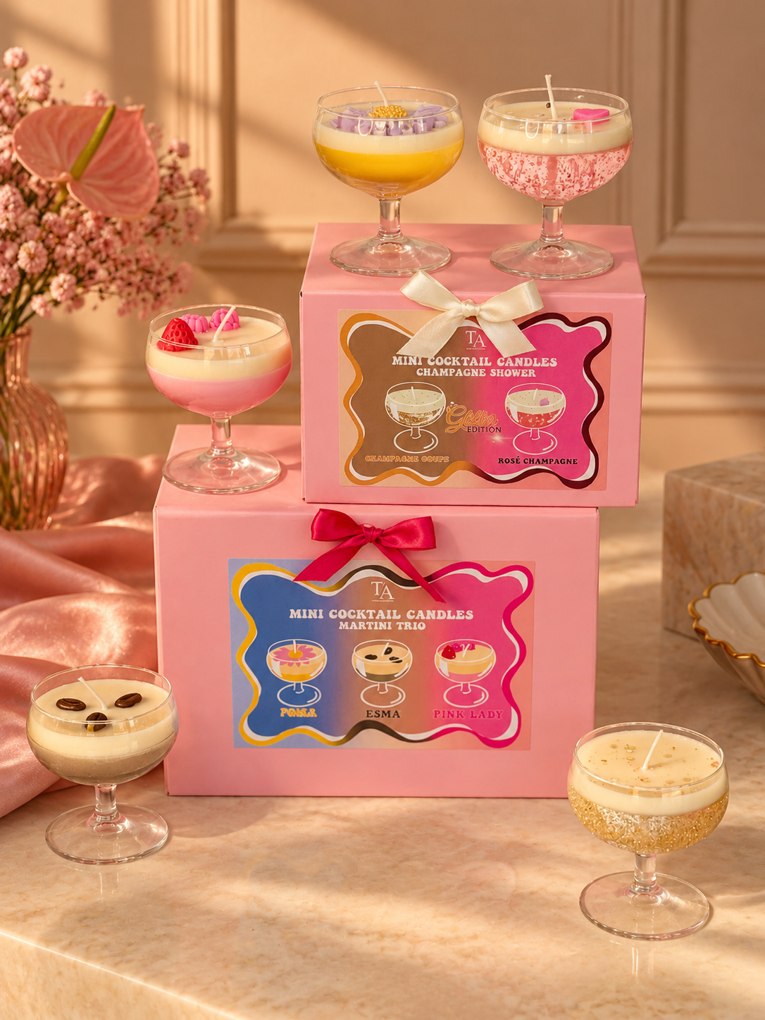 Cocktail Kaars Mini’s - Champagne Shower