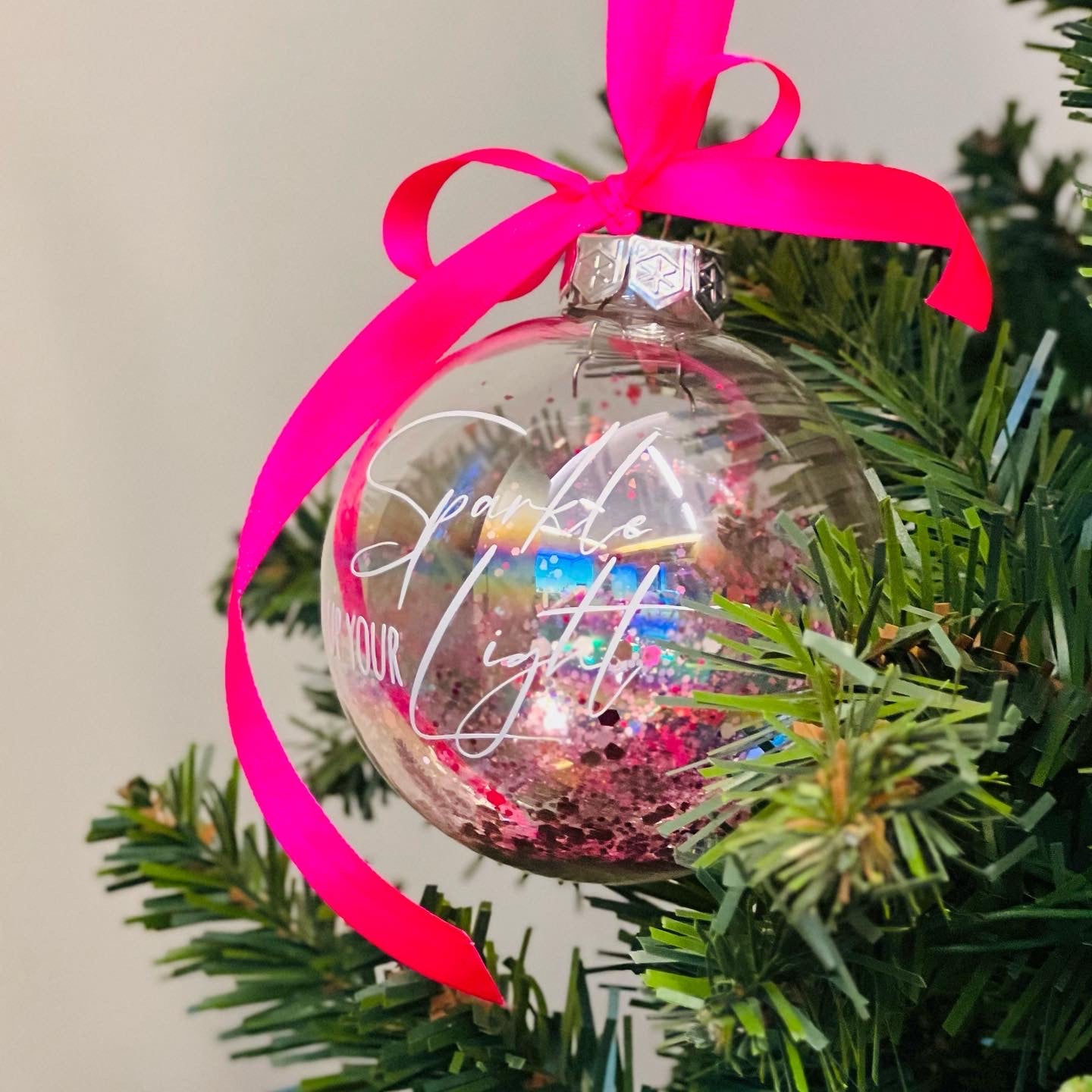 Custom Kerstbal - Holografisch Glas - Geheel te personaliseren naar wens