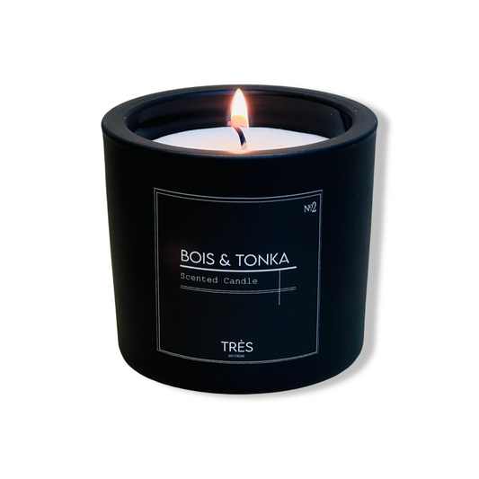 Geurkaars Zwart  - Bois & Tonka
