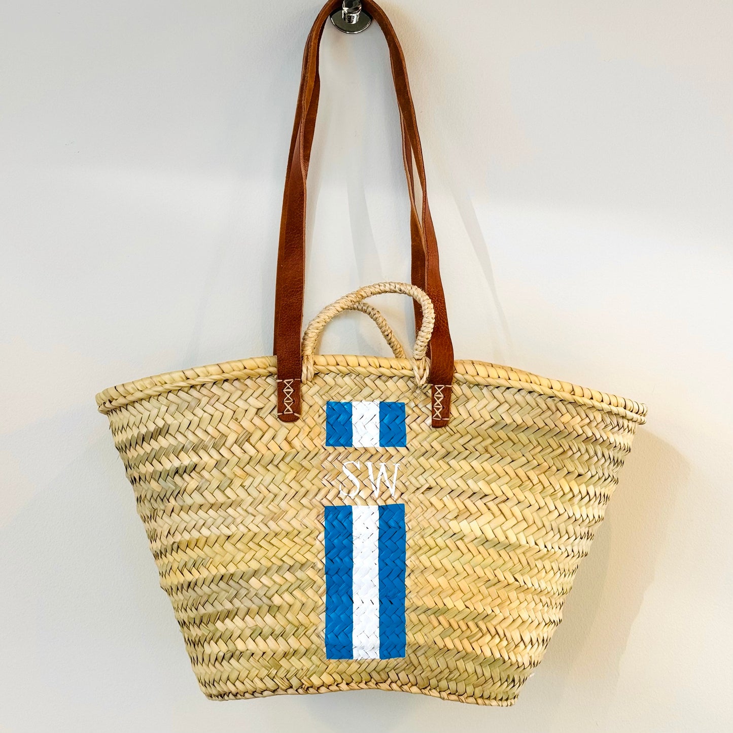 Custom Rieten Tas/ Mand - Strepen