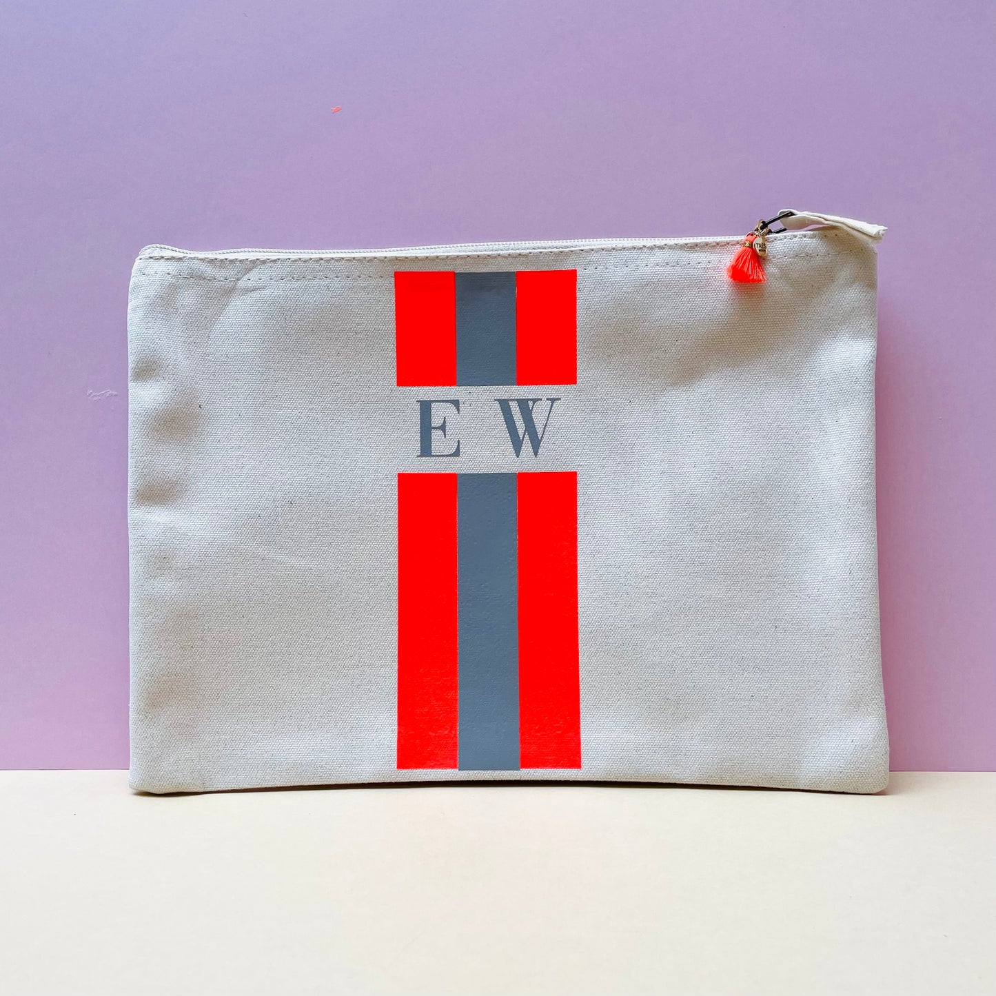 Custom Pouch Katoen - Strepen (28x20cm)