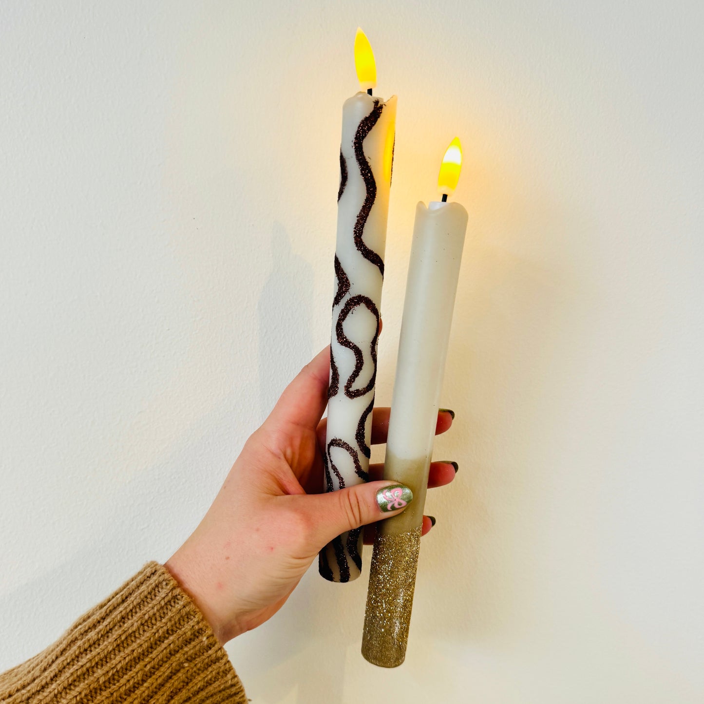 LED Dinerkaars Glitter - Goud/ Beige