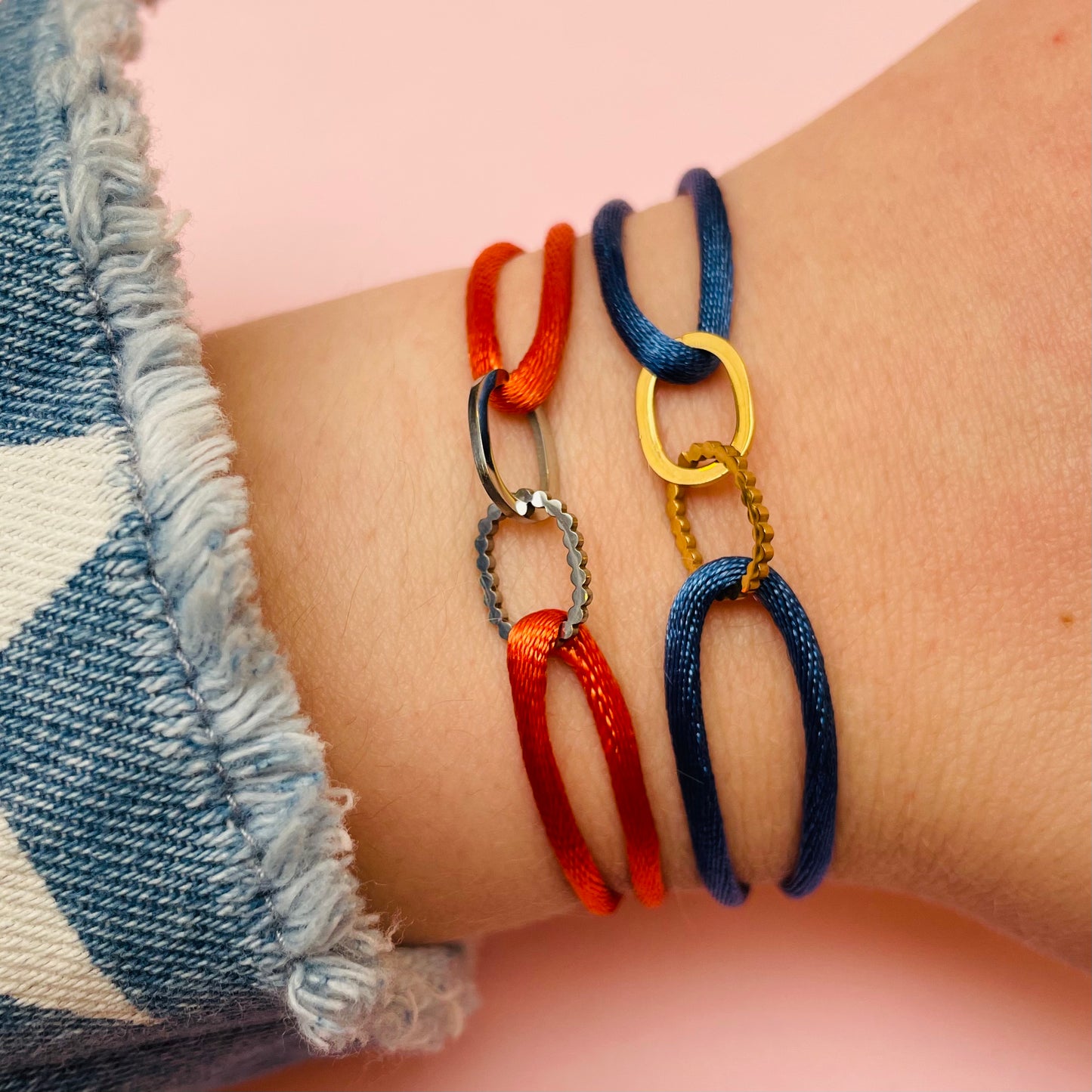 Armband Satijn - Infinity Ovaal - Goud