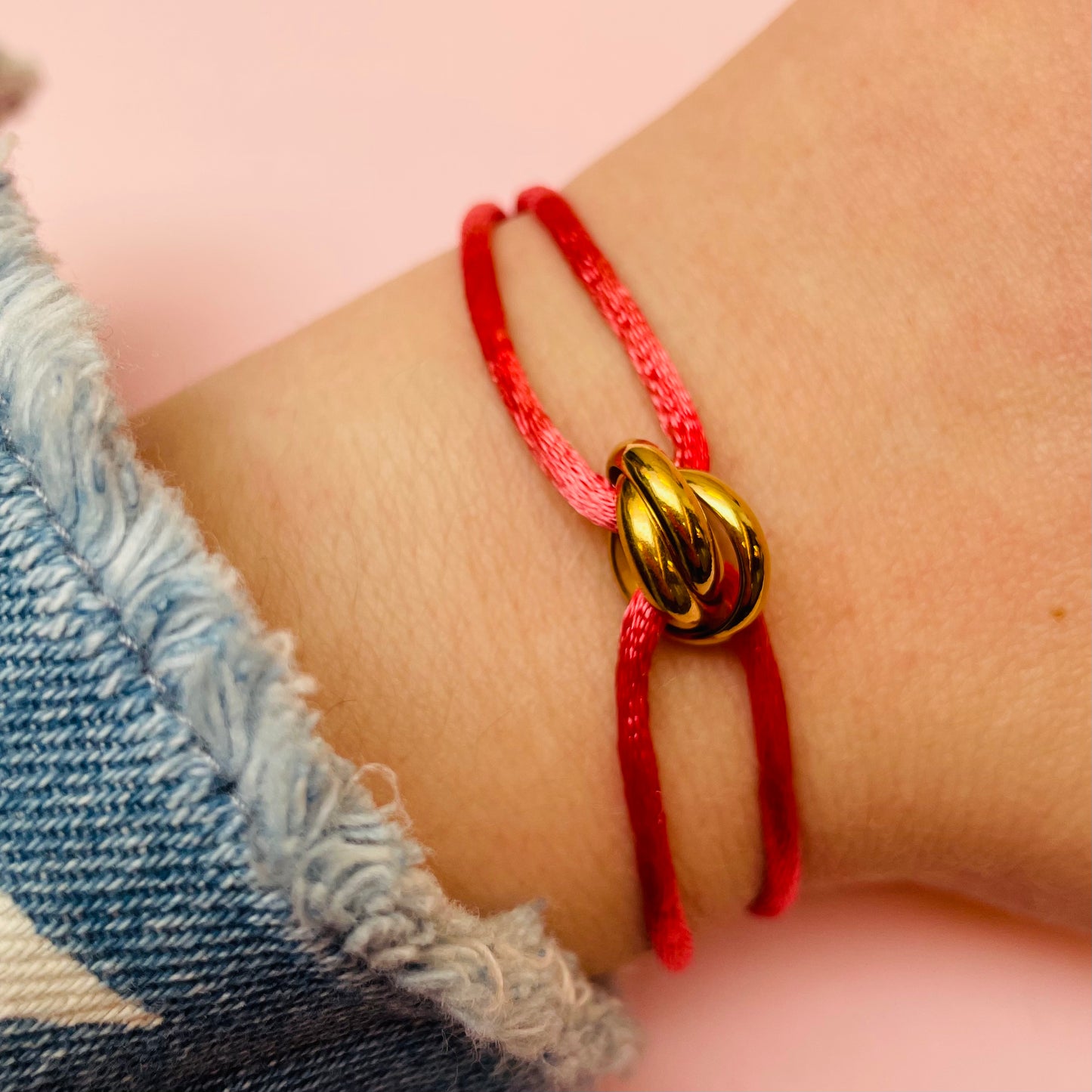Armband Satijn - Trinity - Goud