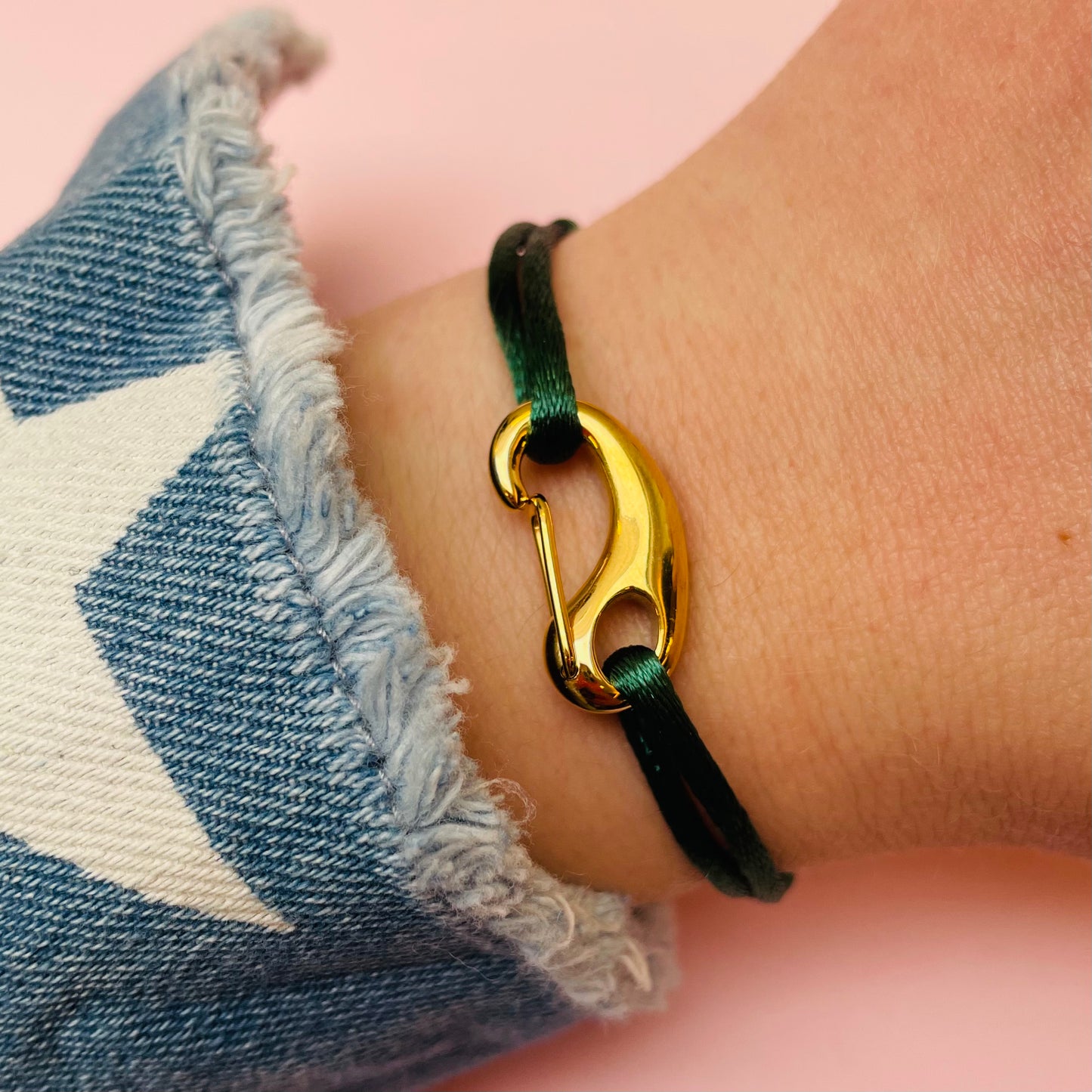 Armband Satijn - Clip - Goud