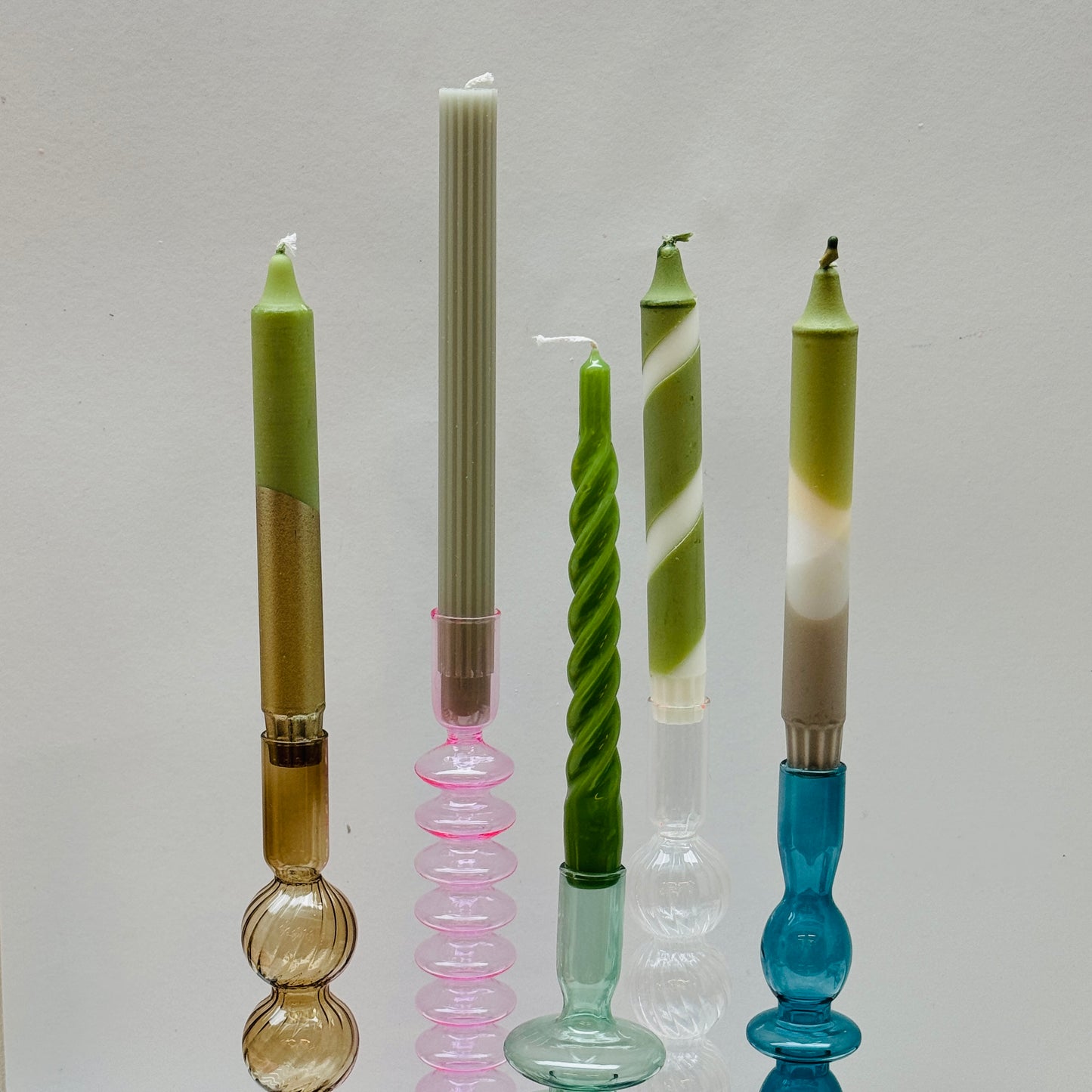 Dinerkaarsen Set - 'Emerald Glow'