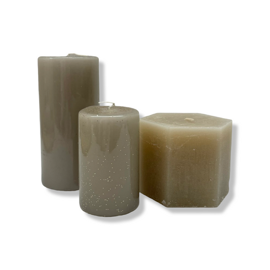 Rustieke Kaarsen Set - 'Soft Stone'