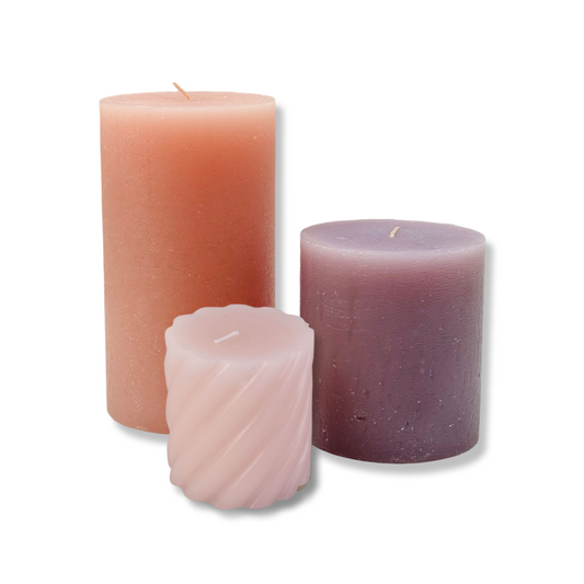 Rustieke Kaarsen Set - 'Blush Amethyst'