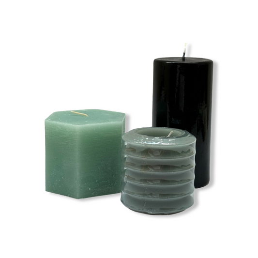 Rustieke Kaarsen Set - 'Onyx Blue'