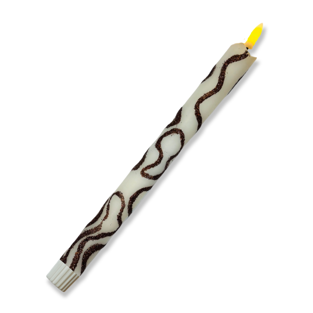 LED Dinerkaars Barok Glitter - Beige/ Bruin/ Koper
