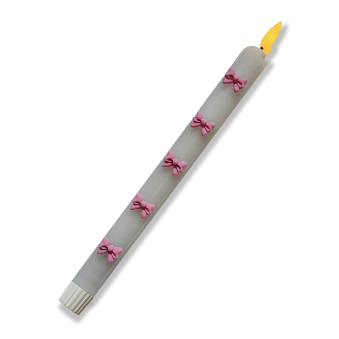 LED Dinerkaars Strikjes - Wit/ Roze