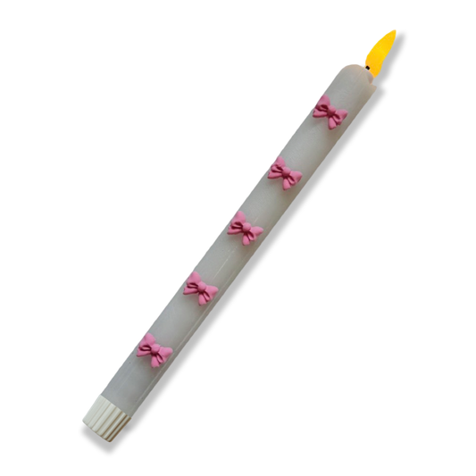 LED Dinerkaars Strikjes - Wit/ Roze