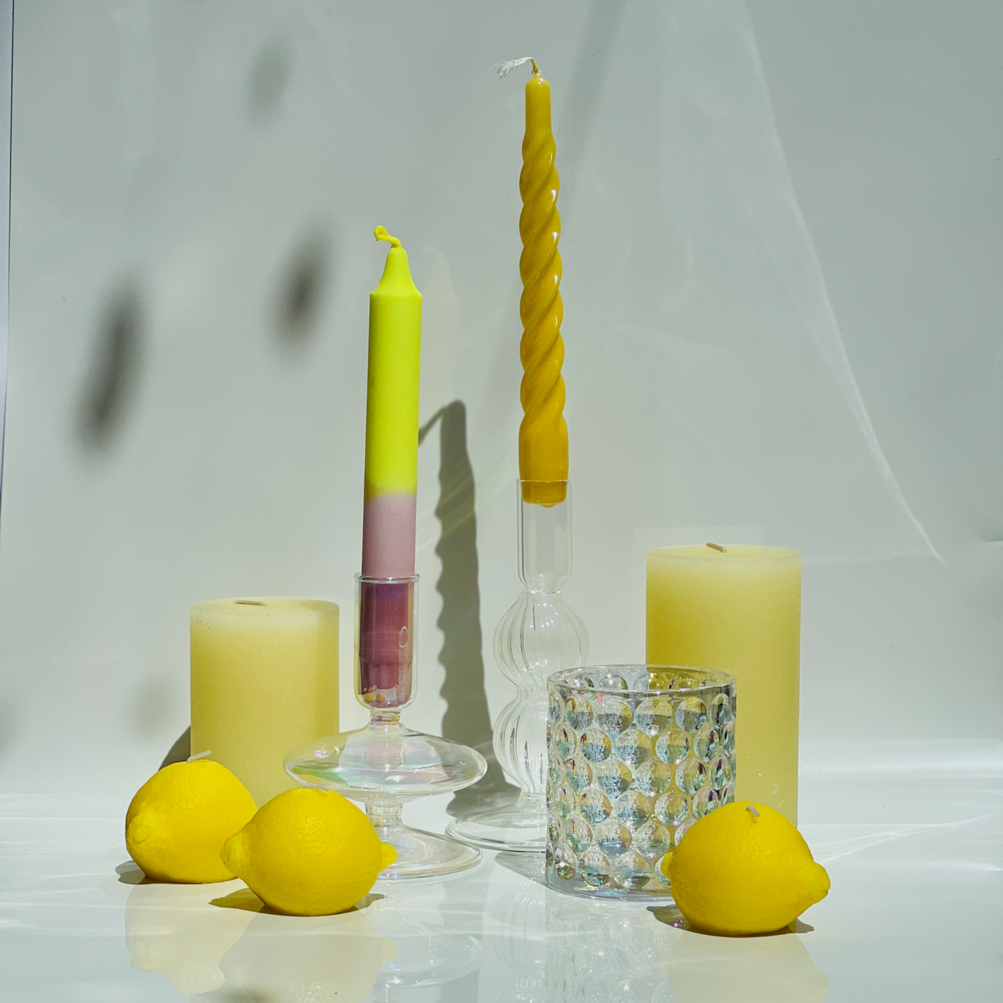 Glazen Waxine Houder - Holografisch/ Parelmoer