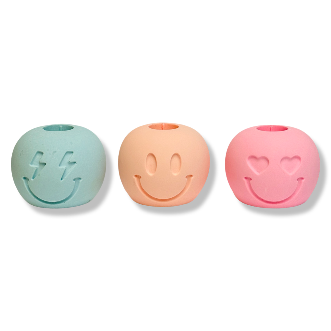 Jesmonite Kaarsenhouder Smiley - Keuze uit 3 Varianten