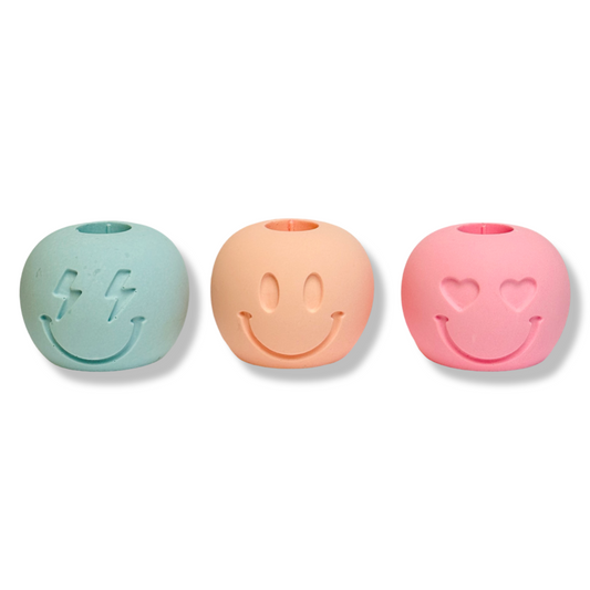 Jesmonite Kaarsenhouder Smiley - Keuze uit 3 Varianten
