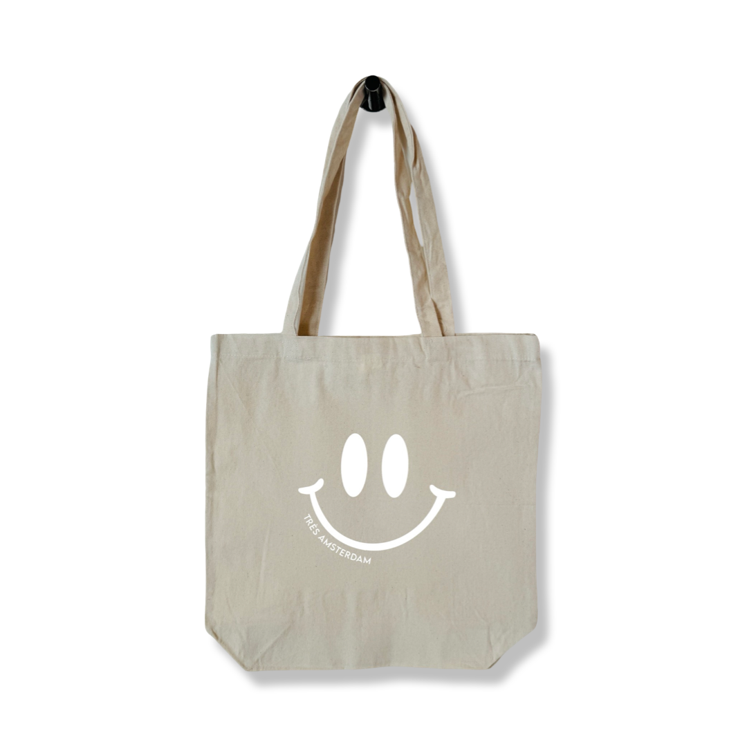 Tas Katoen Smiley - Très Amsterdam