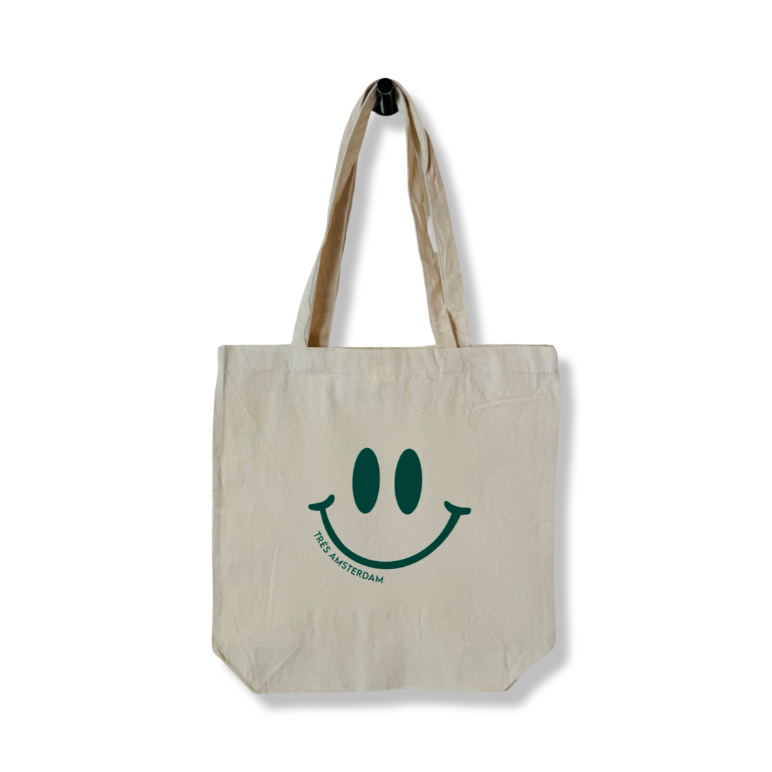 Tas Katoen Smiley - Très Amsterdam