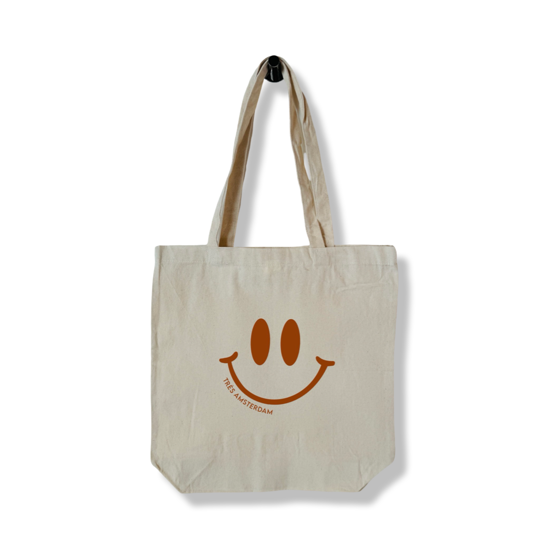 Tas Katoen Smiley - Très Amsterdam