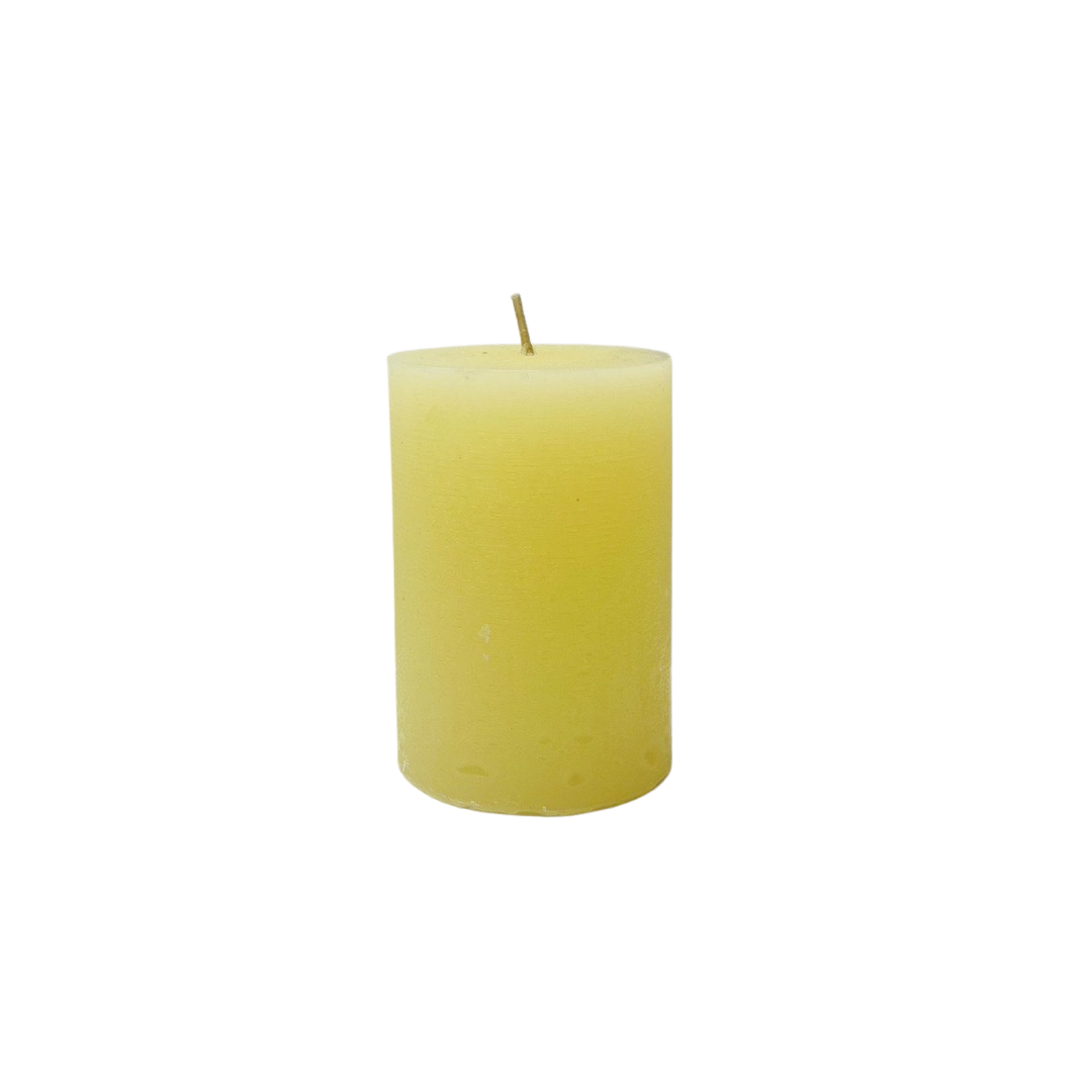 Rustieke Stomp Kaars - Geel - M (7x10cm)