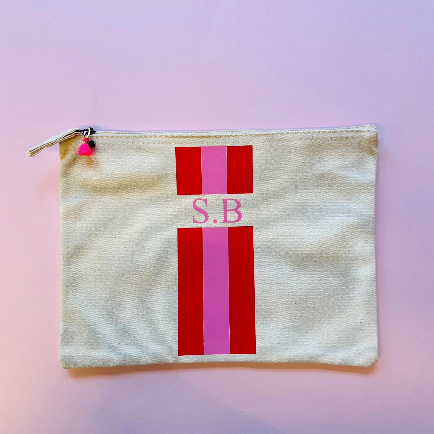 Custom Pouch Katoen - Strepen (28x20cm)