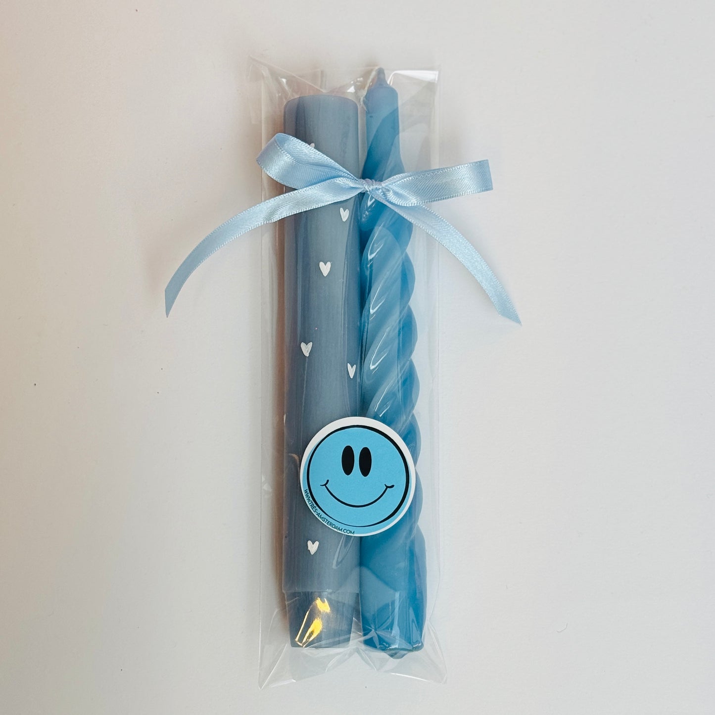 Kaarsen Set - 'Hartjes' - Blauw
