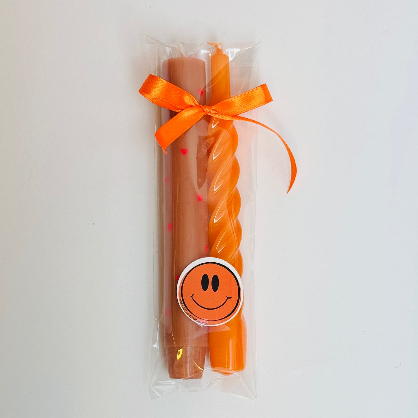 Kaarsen Set - 'Hartjes' - Oranje