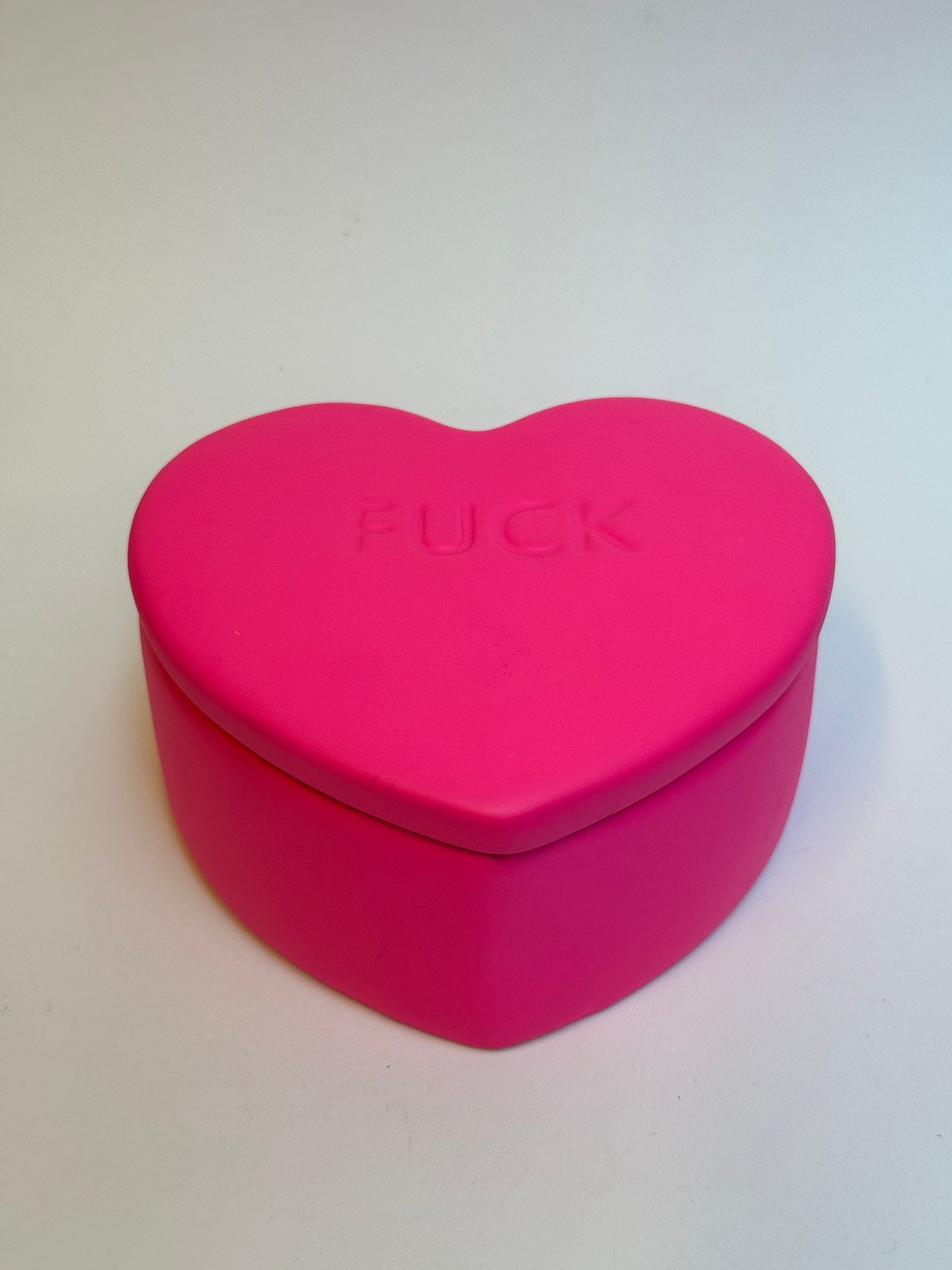 Keramische Sierpot- Snoep Hart - Fuck - Fluor Roze