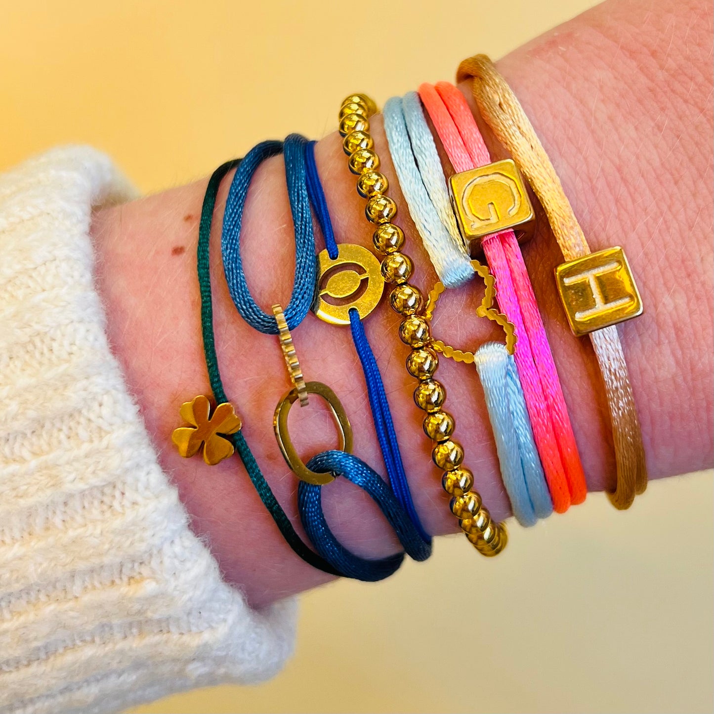 Armband Initiaal Rond - Goud