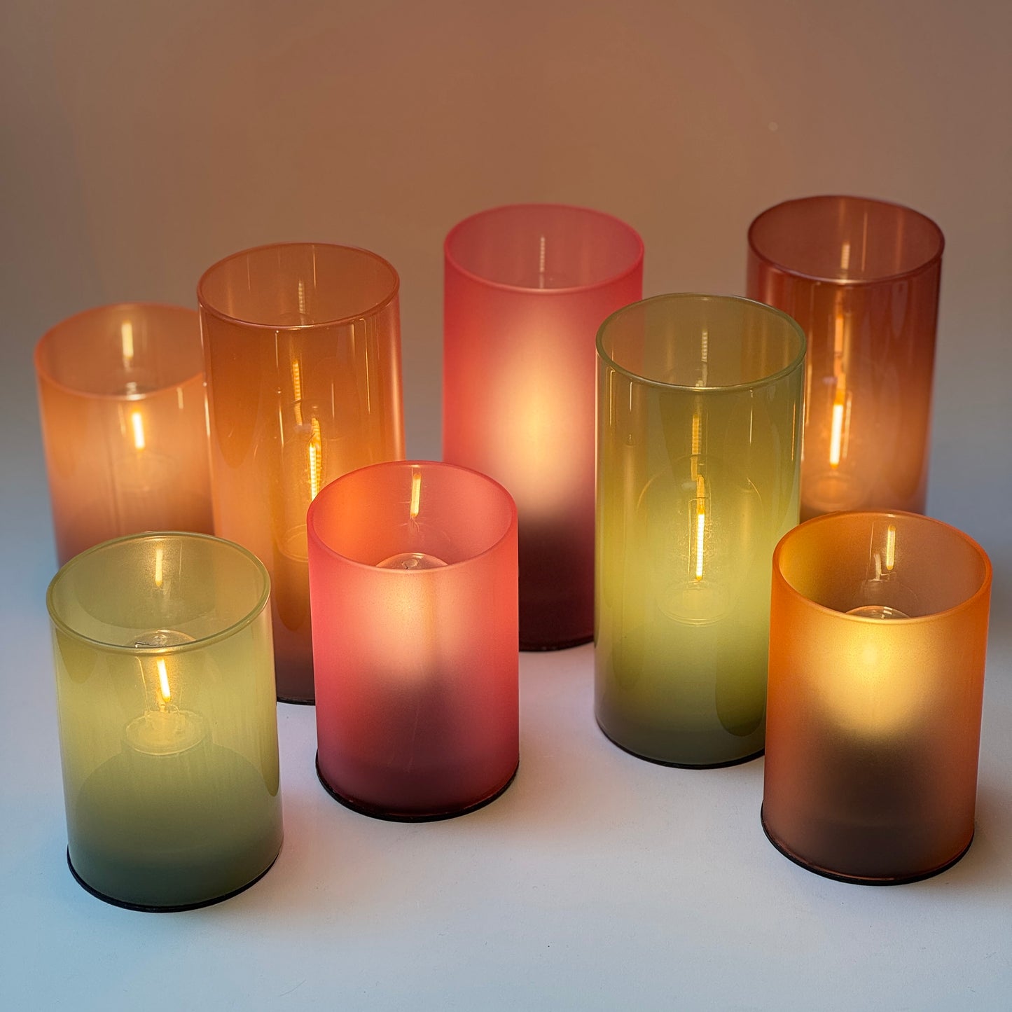 Tafellamp LED Glas - Mat Roze - M
