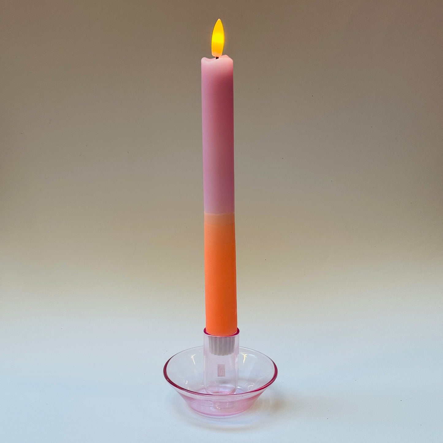 Glazen Kaarsenhouder - Roze