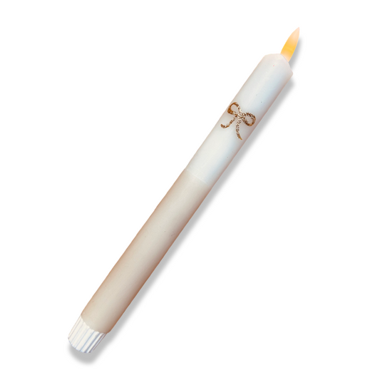 LED Dinerkaars Dip Dye - Glitter Goud Strik/ Beige