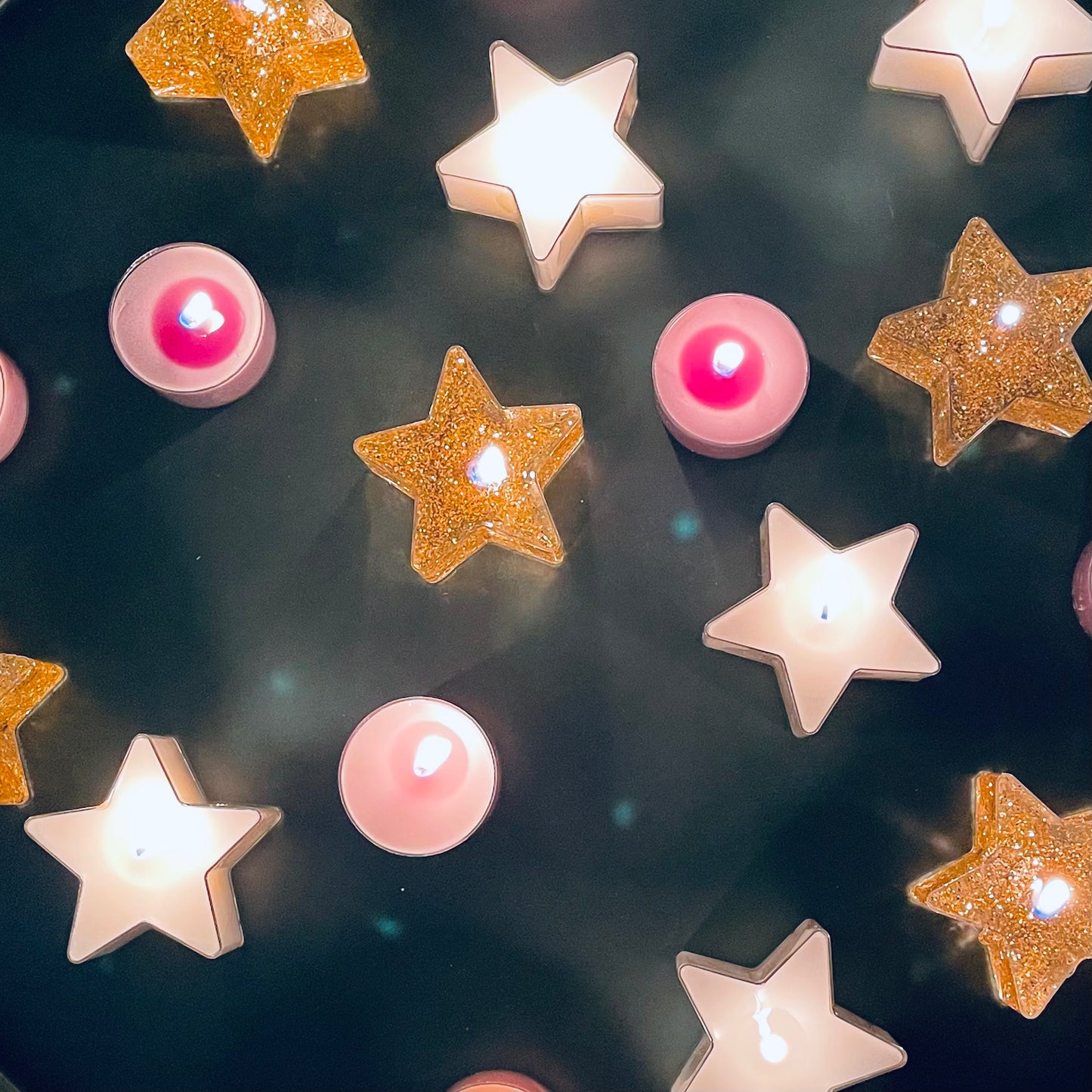 Waxine Ster (5 stuks) - Goud Glitter