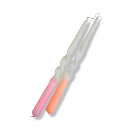 Dinerkaars Twin Twist- Wit/ Roze/ Oranje