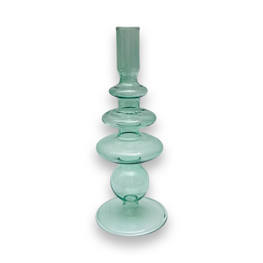 Glazen Kaarsenhouder Rings - Groen (L)