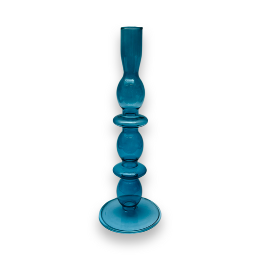 Glazen Kaarsenhouder Bubble - Blauw (L)