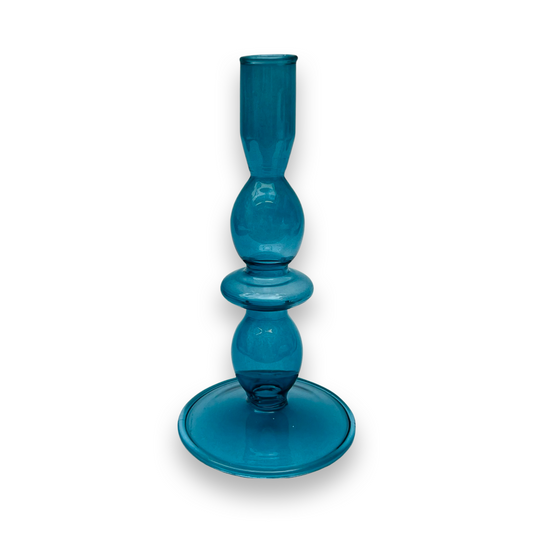 Glazen Kaarsenhouder Bubble - Blauw (M)