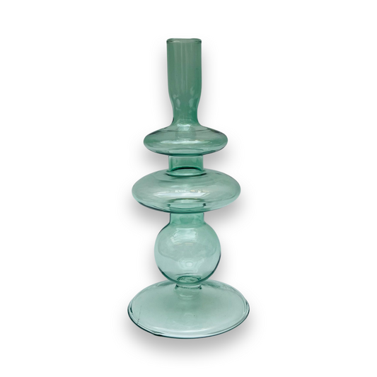 Glazen Kaarsenhouder Rings - Groen (M)