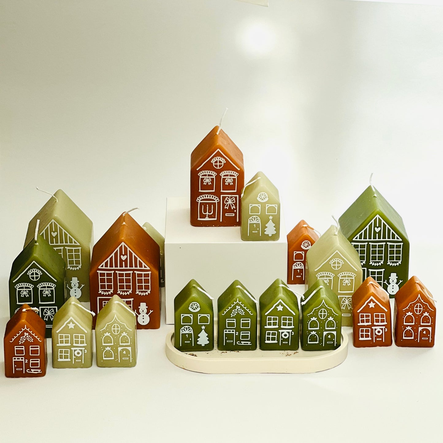 Kerst Kaars - Advent Huisjes - Siena