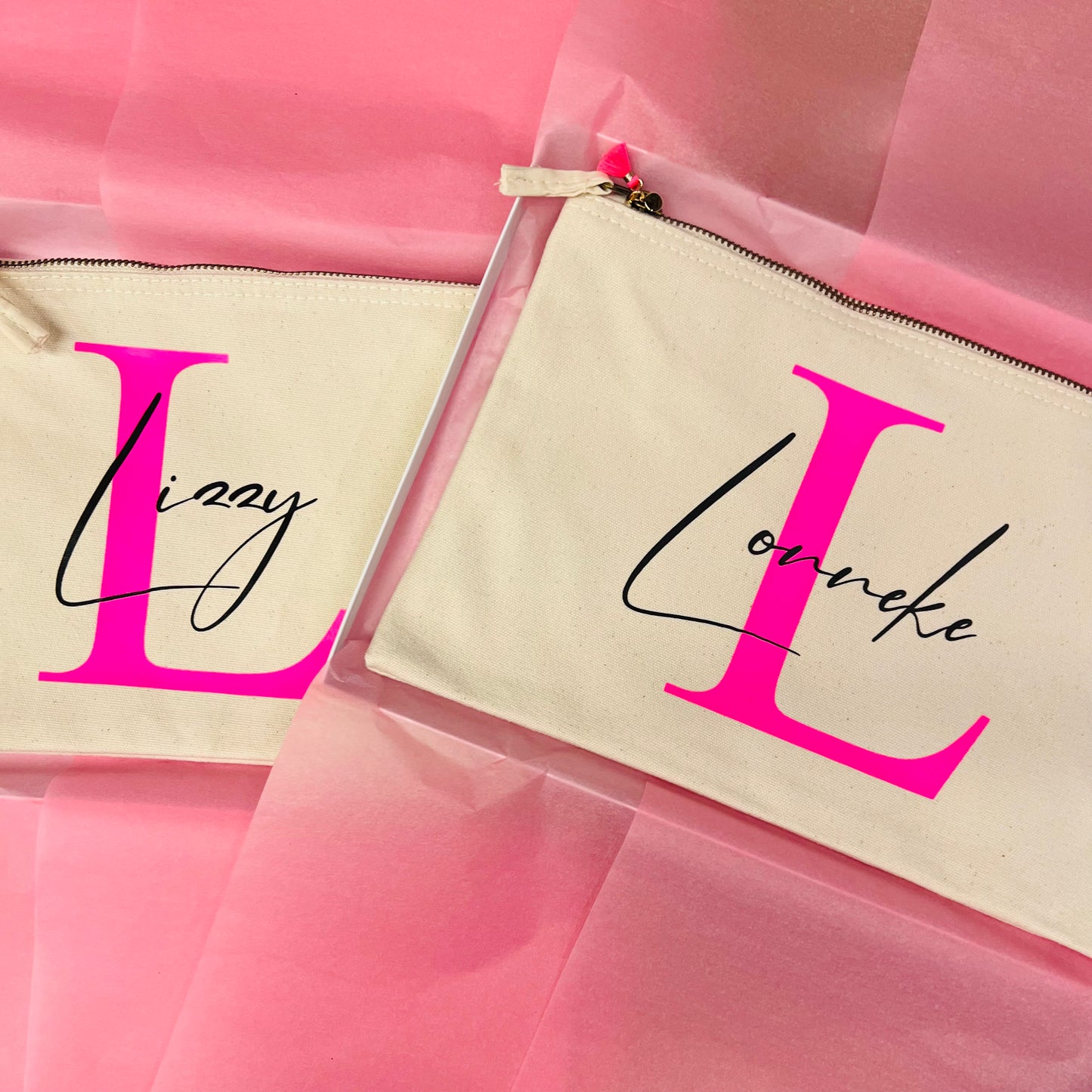 Custom Pouch Katoen - Naam (28x20cm)