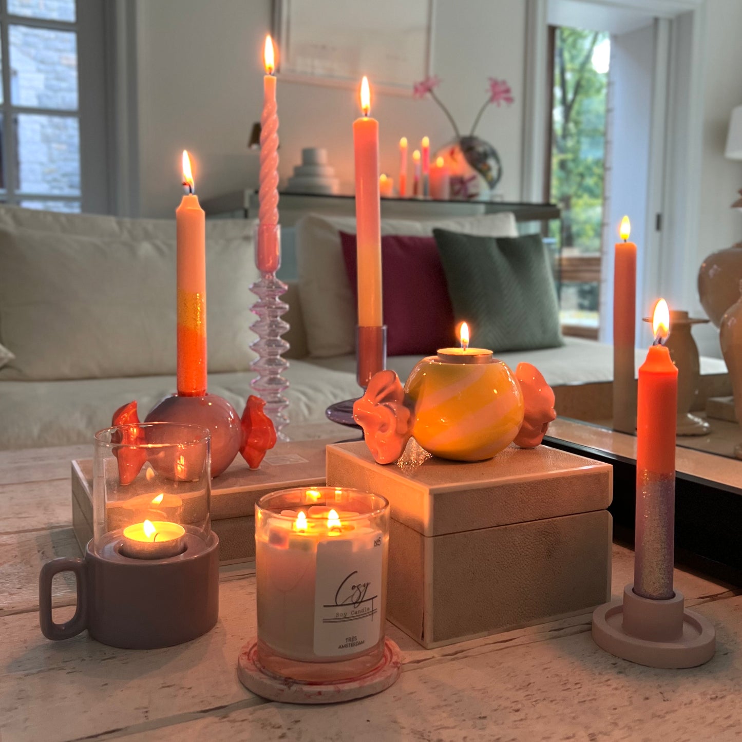 Dinerkaars Oranje/ Paars/ Glitter