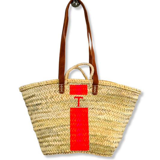 Custom Rieten Tas/ Mand - Strepen