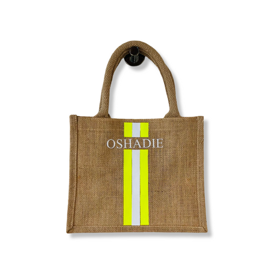 Custom Jute Tas Klein (26x22cm)