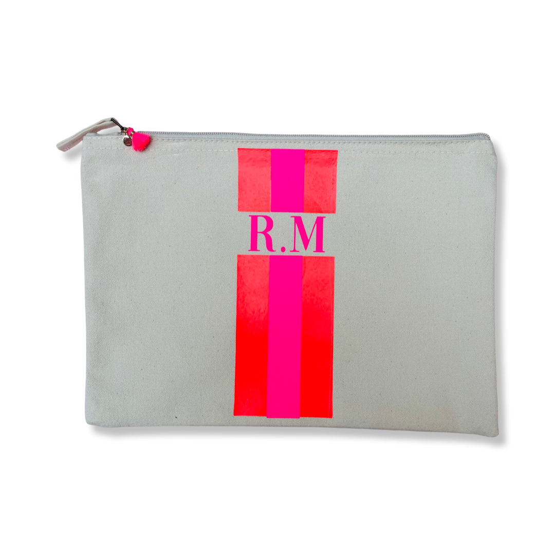 Custom Pouch Katoen - Strepen (28x20cm)