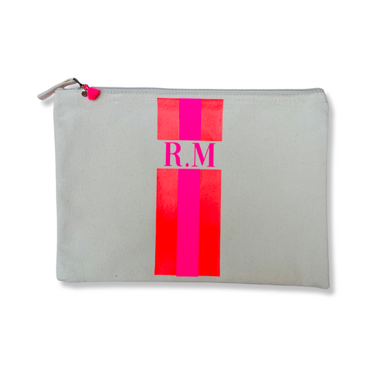 Custom Pouch Katoen - Strepen (28x20cm)