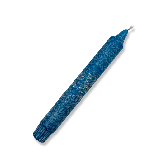 Dinerkaars Blauw met Glitter Flakes