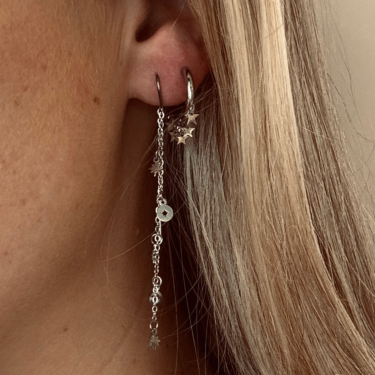 Oorbellen Floating Stars - Goud
