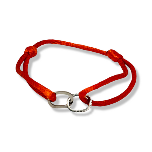 Armband Satijn - Infinity Ovaal - Zilver