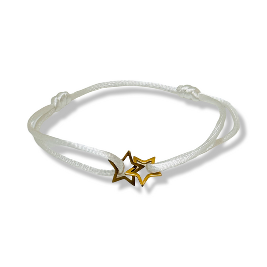 Armband Satijn - Infinity Ster - Goud