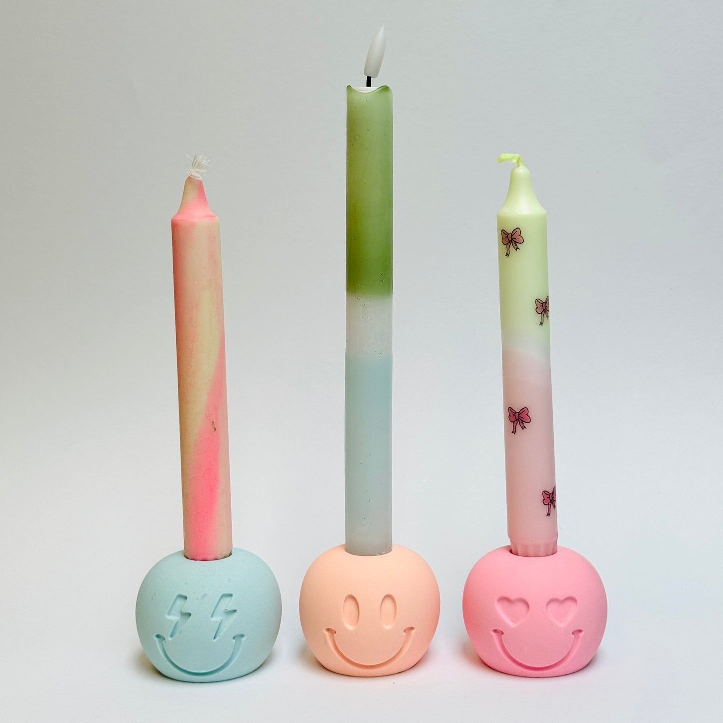 Jesmonite Kaarsenhouder Smiley - Keuze uit 3 Varianten